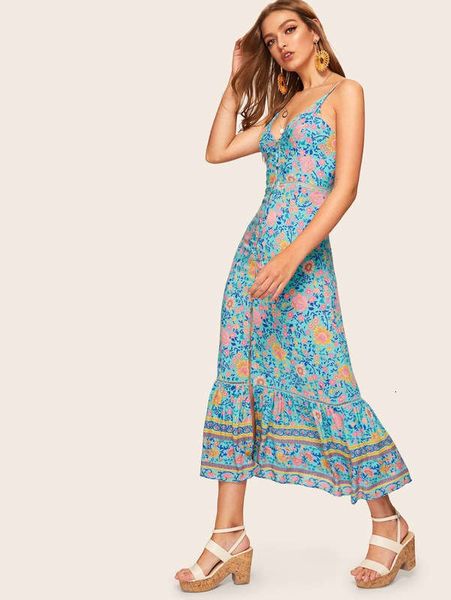 

dresses 3910# resort casual positioning floral suspender lace stitching dress, Black;gray