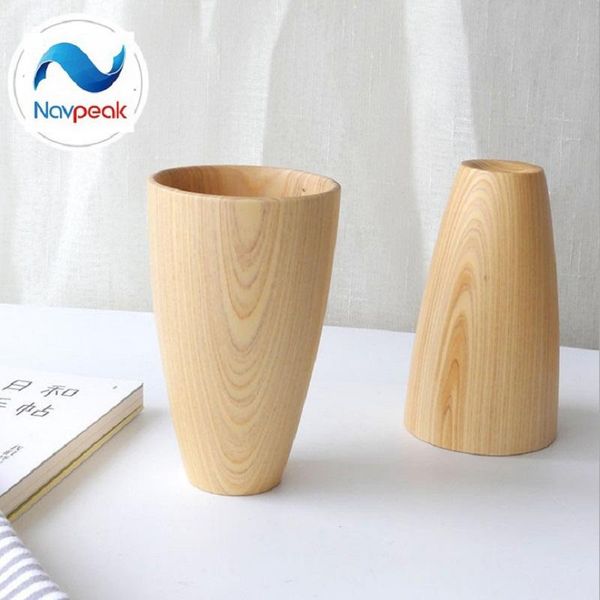 

cups & saucers 20pcs/lot superior handmade anti-scald fir wooden cup natural cedar wood coffee milk tea water