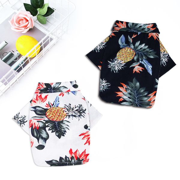 

pet clothing spring and summer hawaiian print shirt small medium sized teddy chai dog pet