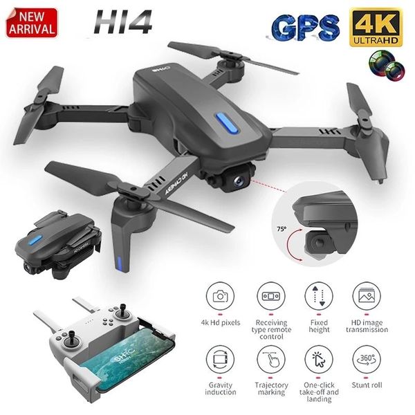 

est h14 rc gps quadcopter 5g wifi fpv drone hd 4k profissional camera height hold mode gesture po video 2021 foldable dron drones
