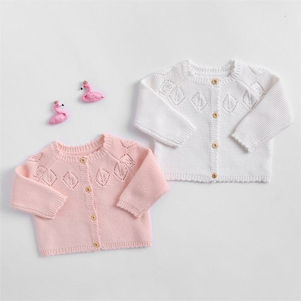 

baby boys girls coat children clothing spring autumn long sleeve leaf knitted kids cardigan 210521, Blue