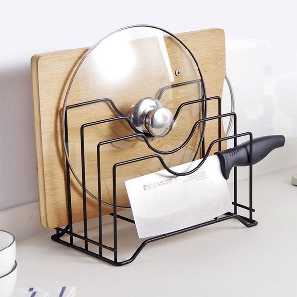 

multifunctional iron pot lid rack multi-layer shelf storage for placing box lids pantry kitchen black & organization