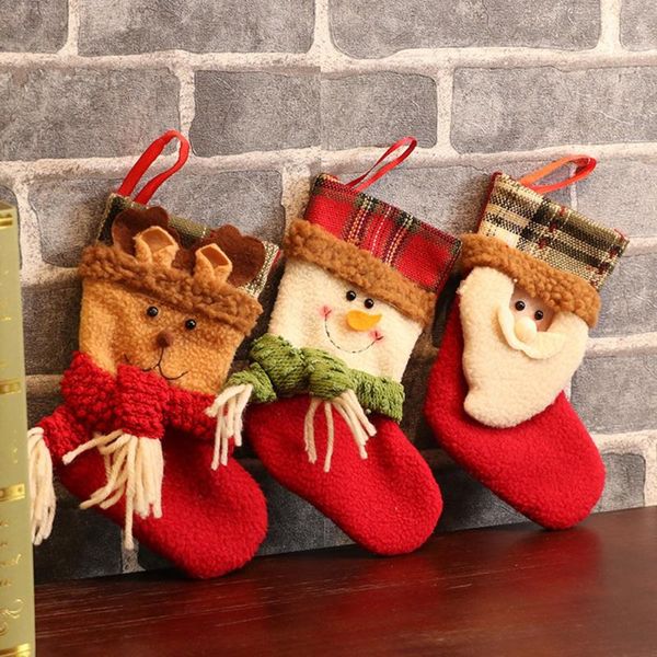 

christmas decorations year stocking sack xmas gift candy bag noel for home sock tree decor