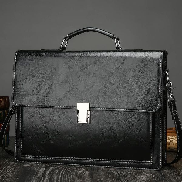 

briefcases fashion men's lapmessenger computer bag men business document hand lock multi-functional shoulder crossbody briefcase1 1l1o