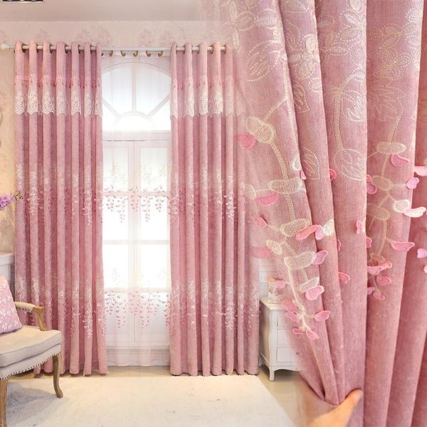 

curtain & drapes embroidered curtains, living room and bedroom chenille embossed european pastoral fabric