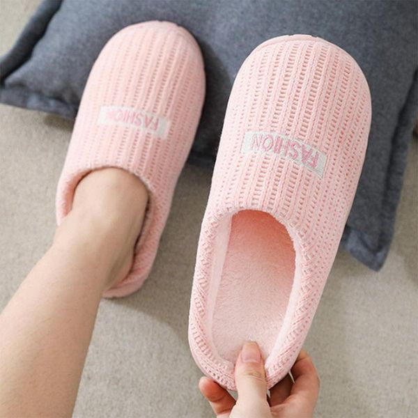 

women winter home slippers shoes non-slip soft warm house indoor bedroom lovers couples flats, Black