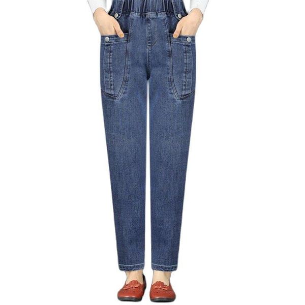 

women's jeans casual woman high waist harem pants denim trousers pantalon large cowboy cargo blue boyfriend y2k mom slim women