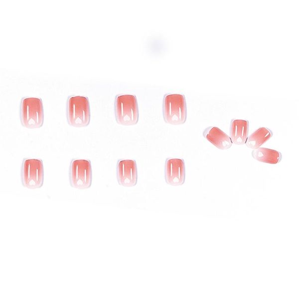 

false nails wholesale 24pcs pink love wear short paragraph fashion manicure patch save time wearable nail m3, Red;gold