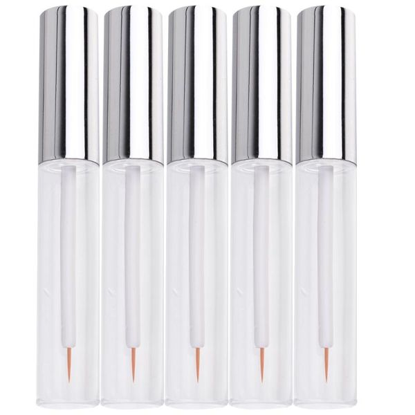 

storage bottles & jars 5pcs in 1 set lipstick lip tube empty subpackaging bottle with lid 10ml(sliver cover)