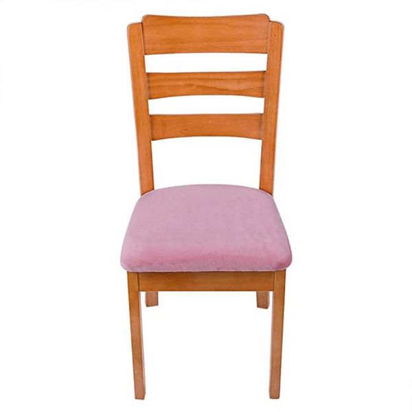 

chair covers 6 colors washable furniture protector stretch velvet dining room upholstered cushion seat removable slipcovers