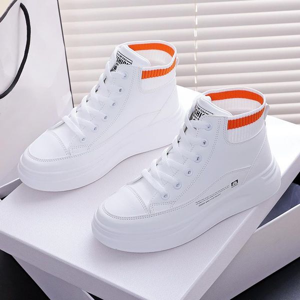 

boots women ankle warm plush winter shoes white leather korean high sneakers platform lace up fur, Black
