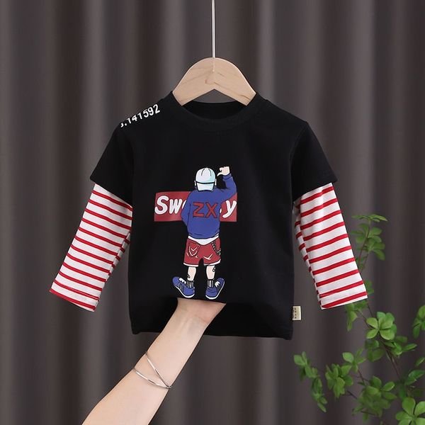 

2021 kids t-shirt baby girls boys popular t-shirt long sleeve kids cotton childrens dragon print girl winter clothes, Blue