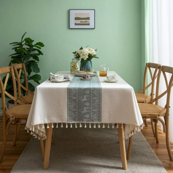 

christmas fawn tassel tablecloth home table decoration dust cover year el cafe insulation placemat cloth