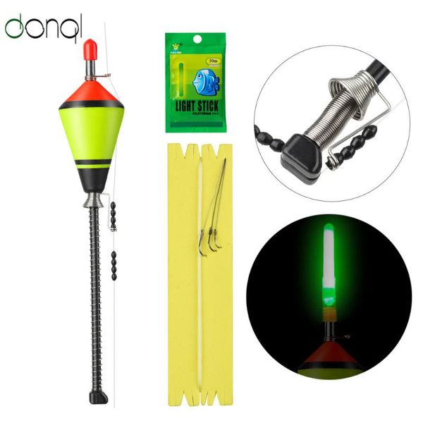 

portable automatic fishing float accessories fast artifact device + hook glow stick