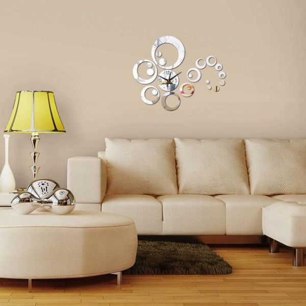 

wall clocks 2021 mirror sticker 3d acrylic stickers home decor europe kitchen horse butterfly christmas clock
