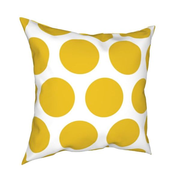 

cushion/decorative pillow mustard yellow large polka dots pillowcase soft polyester cushion cover decorations case home zipper 45*45cm