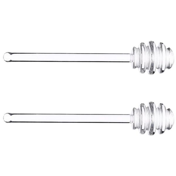 

spoons 2pcs glass honey stirring stick coffee jam dipper