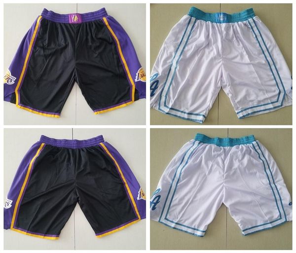 

2021 los angeles lakers men city edition swingman basketball shorts black white pants, Black;red