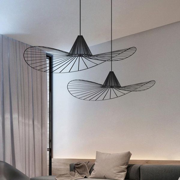

pendant lamps loft iron straw hat lights personality nordic style simple modern hanglamp restaurant dining room kitchen hanging