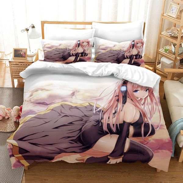 

bedding sets anime comforter quilt cover cute girls cartoon set 2/3pcs design custom polyester microfiber home textile for kids