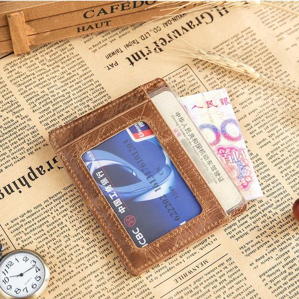 

card holders business holder cowhide men's multi-card bank case, Brown;gray