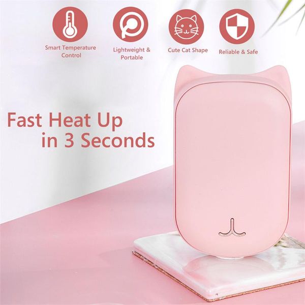 

home heaters hand warmer 2 in 1 power bank warming portable rechargeable usb 6000mah mobile winter warm hands cat electric heater