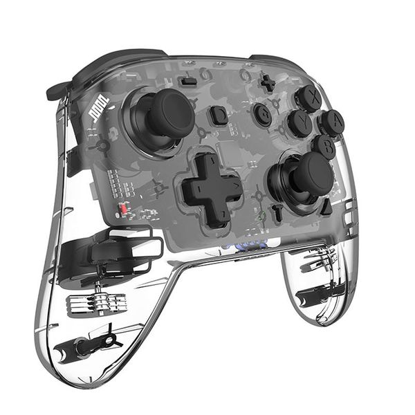 

transparent wireless bluetooth game controller for switch ns pro/for lite gamepads remote console joystick 7 color lights controllers & joys