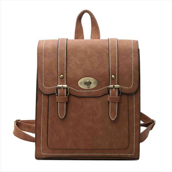 

school backpacks style retro fashion women backpack pu leather portable shoulder bag travel books rucksack