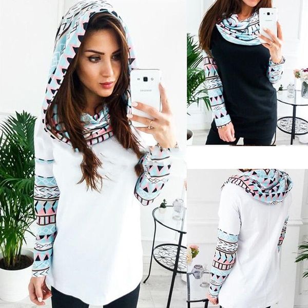 

spring autumn fahsion printing hoody women hooded sweatshirt heigh quality long sleeve hoodie female pullovers women's hoodies & sweat, Black