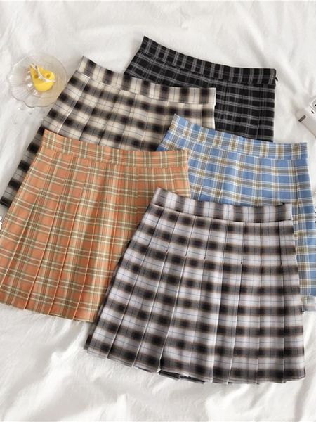 Gonne HELIAR Delle Donne Gonna A Pieghe Harajuku Stile Preppy Plaid Mini Carino Uniformi Scolastiche Giapponesi Delle Signore Jupe Kawaii 2021