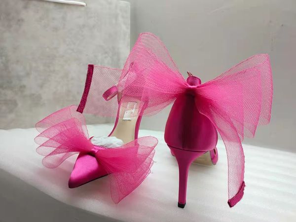 

wholesale elegant aveline women sandals shoes mesh bows stiletto heel ankle strap bridal party dress lady pumps black white red nude eu35-43