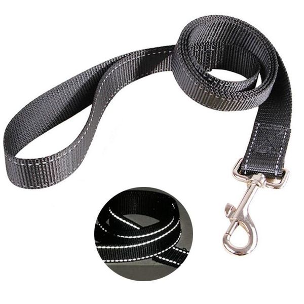 

125*2.5cm simple durable dogs traction ropes firm nylon bilateral reflective dog leashes for small medium large pets supplies collars &