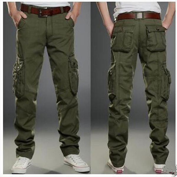 

brand fashion military cargo multi women pant pockets baggy casual trousers overalls army joggers, Black