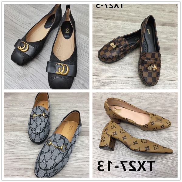 

2021 classic square toe flats casual brand designer shoes women metal slip round comfort g shoes for lady flat shoe tory, Black