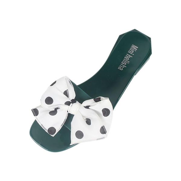 

slippers women fashion bohemia bowknot flip flops beach shoes sandals casual woman non-slip flats female bow knot dot shoes#309, Black