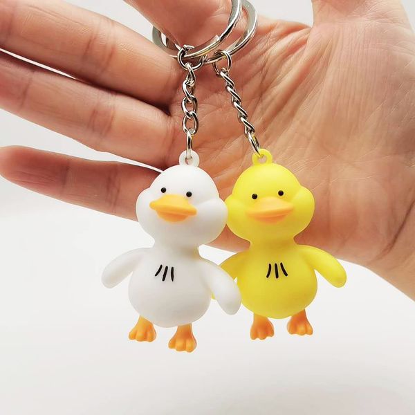 

2021 fashion keychain creative cartoon doll student keychain bag pendant cute duckling gift amoy, Silver