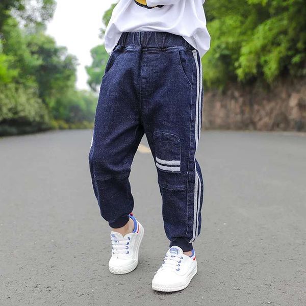 

autumn boys casual loose jeans trousers denim harem pants fashion children clothing 5-10y kids baby boy sweatpants, Blue
