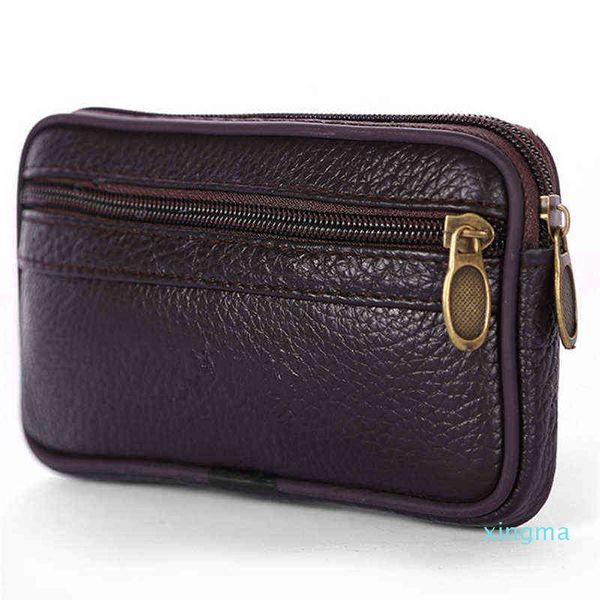 

waist bag leather fanny pack men's belt bag travel cash card holder wallet phone pouch hip bum casual purse