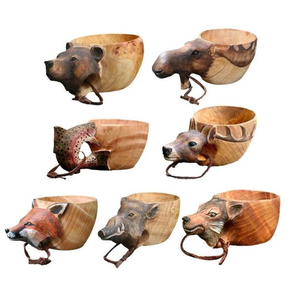 

mugs mug portable animal rubber wooden water cup coffee beer cups christmas camping drinking