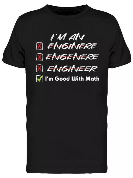 

i'm good with math tee men's -image by shutterstock, White;black