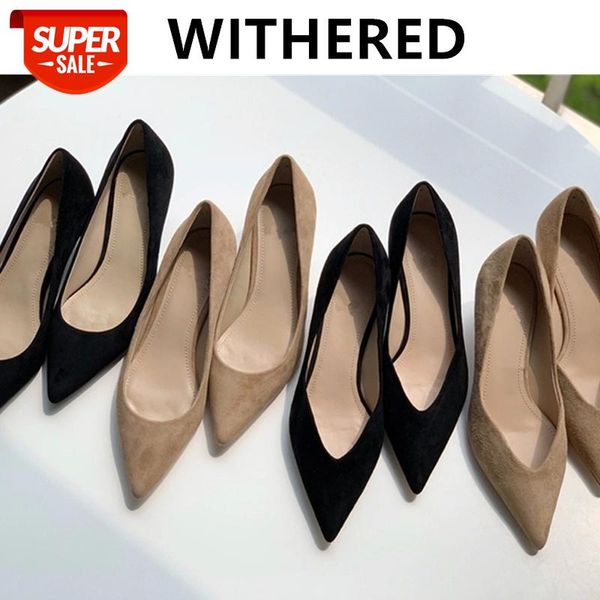 

withered shoes women england office lady soft sheepskin genuine slim elegant cusp slip-on stiletto heel shoes women woman #rs9z