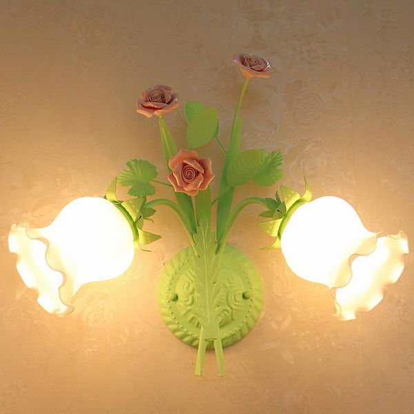 

wall lamp modern light luxury flower handmade glass lights living room corridor stairway aisle lamps bathroom mirror