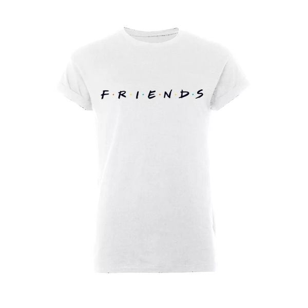 

friends logo (rolled sleeve) authorized men t-shirt, White;black
