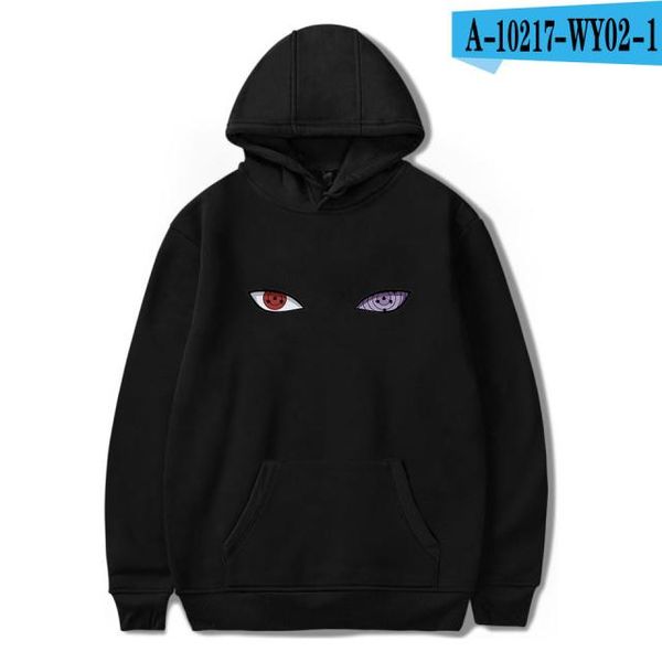 

men's hoodies & sweatshirts classic anime akatsuki children uchiha syaringan hooded boys casual kakashi men/women cartoon clothes, Black