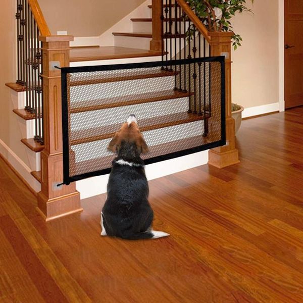 

dog houses & kennels accessories mesh gate folding breathable fence for indoor and outdoor pet safety enclosure baby gates