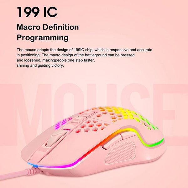 

mice ergonomic 4000dpi usb wired hollow-out colorful rgb light gaming mouse for pc 2021 est