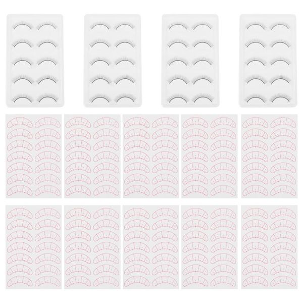 

false eyelashes 20 pairs makeup practice eyelash with 10 sheets position sticker
