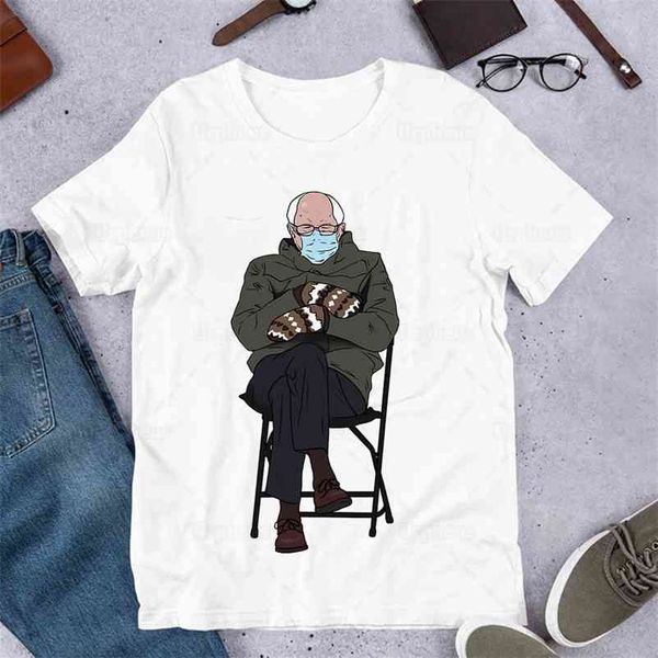 

bernie mittens t shirt inauguration day bernie sanders mittens print cotton tees 210322, White;black