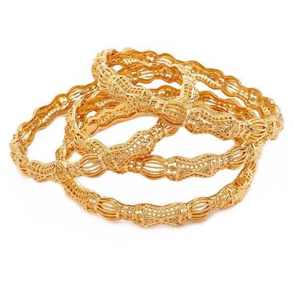 

hollow bangle 18k yellow gold filled fashion women bracelet gift, Black