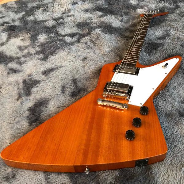 

custom 2021 yellow transparent wood painting electric guitar logo color and shape can be customized